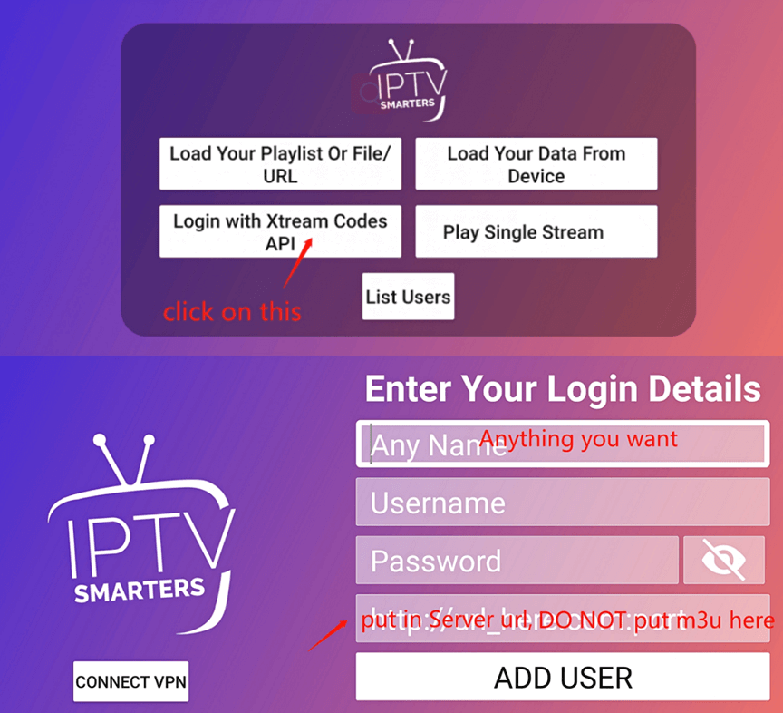 IPTV Smarters login details
